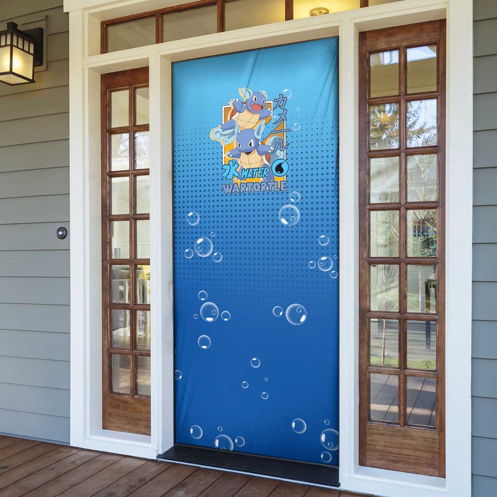 Wartortle Poké Door Cover with Water Type Featuring Strong and Playful Design - The Mazicc