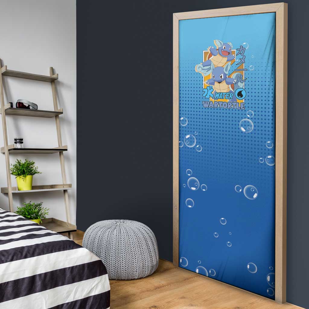 Wartortle Poké Door Cover with Water Type Featuring Strong and Playful Design - The Mazicc