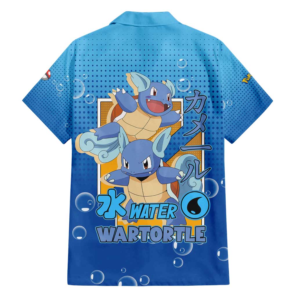 Wartortle Poké Family Matching Long Sleeve Bodycon Dress and Hawaiian Shirt with Water Type Featuring Strong and Playful Design - The Mazicc