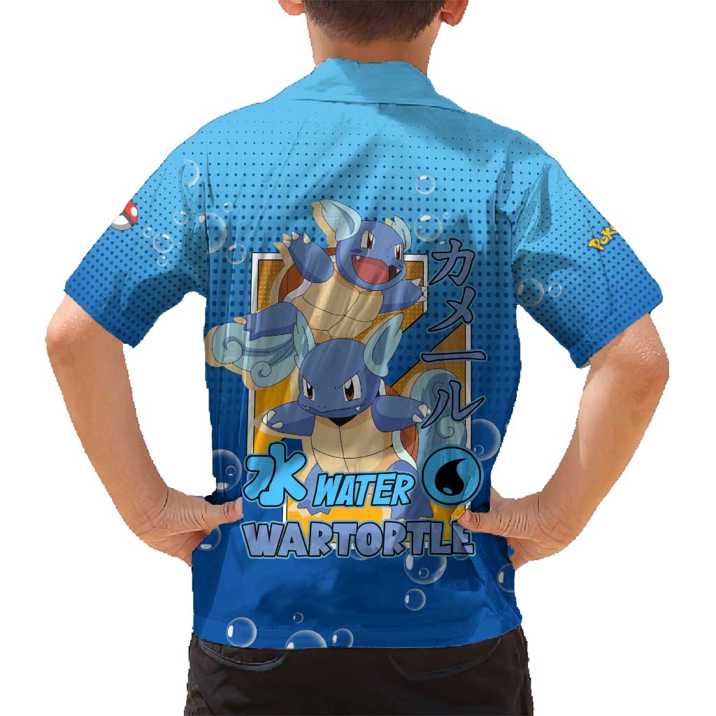 Wartortle Poké Family Matching Summer Maxi Dress and Hawaiian Shirt with Water Type Featuring Strong and Playful Design - The Mazicc