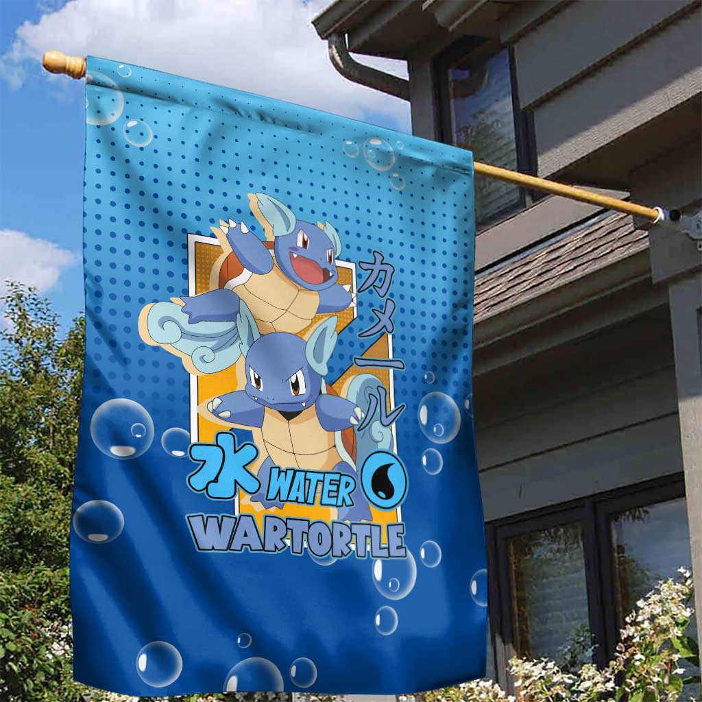 Wartortle Poké Garden Flag with Water Type Featuring Strong and Playful Design - The Mazicc