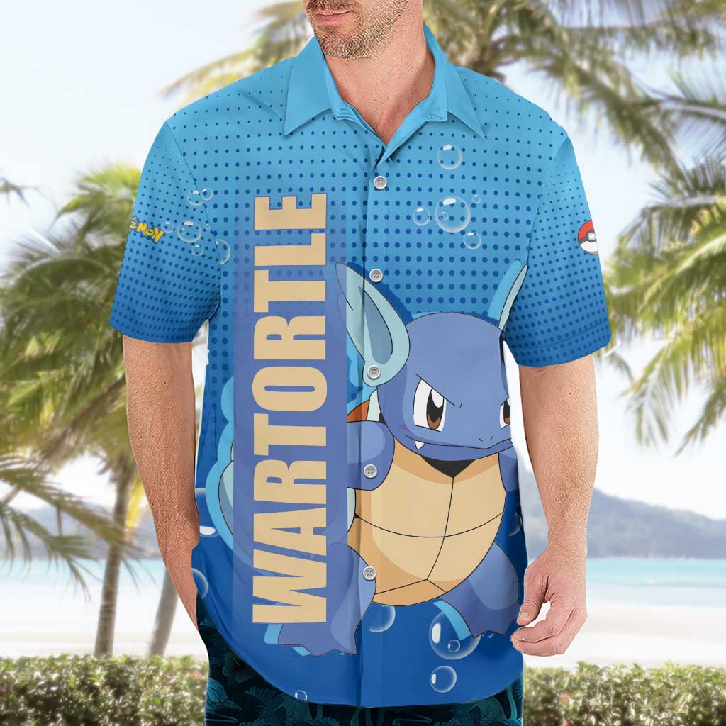 Wartortle Poké Hawaiian Shirt with Water Type Featuring Strong and Playful Design - The Mazicc