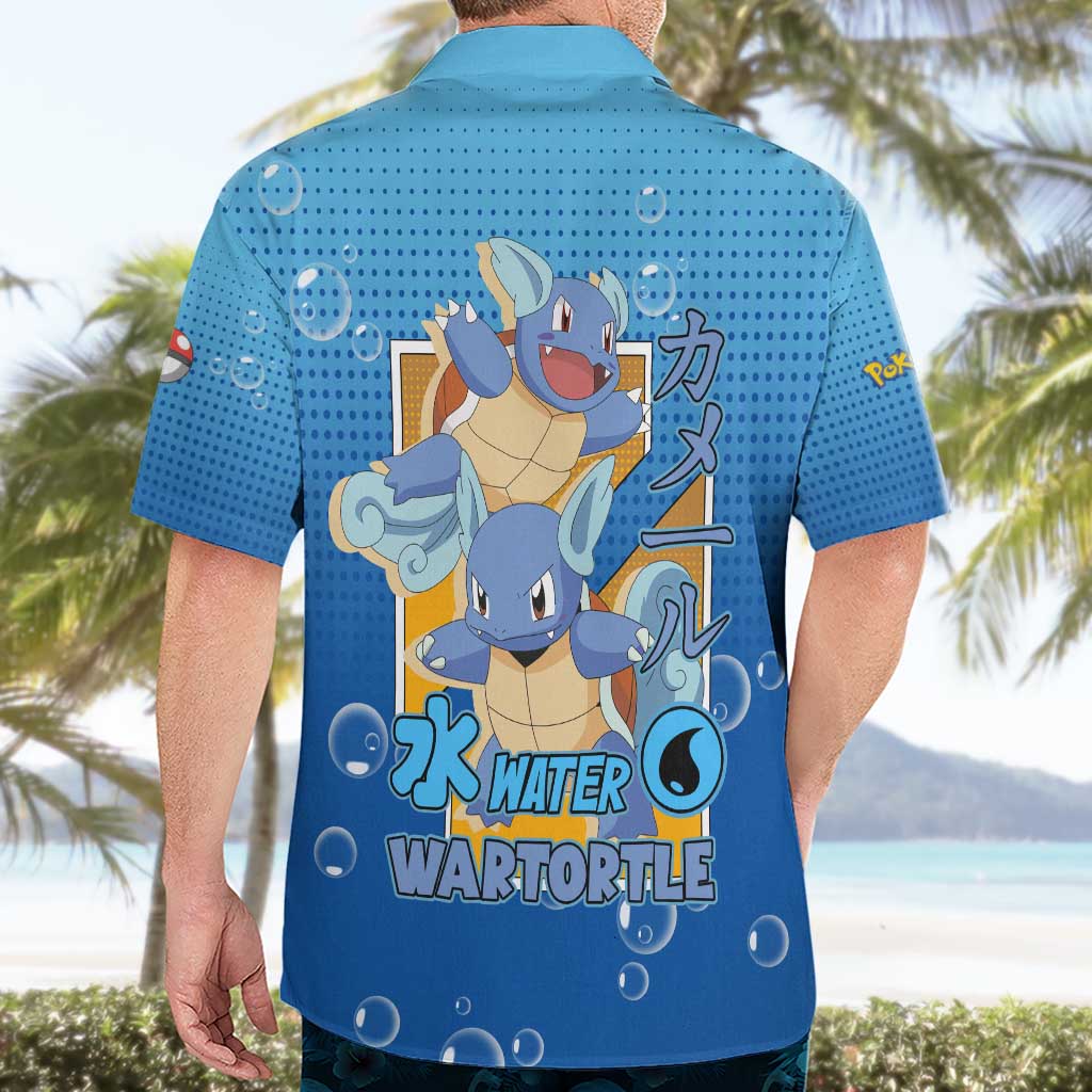 Wartortle Poké Hawaiian Shirt with Water Type Featuring Strong and Playful Design - The Mazicc