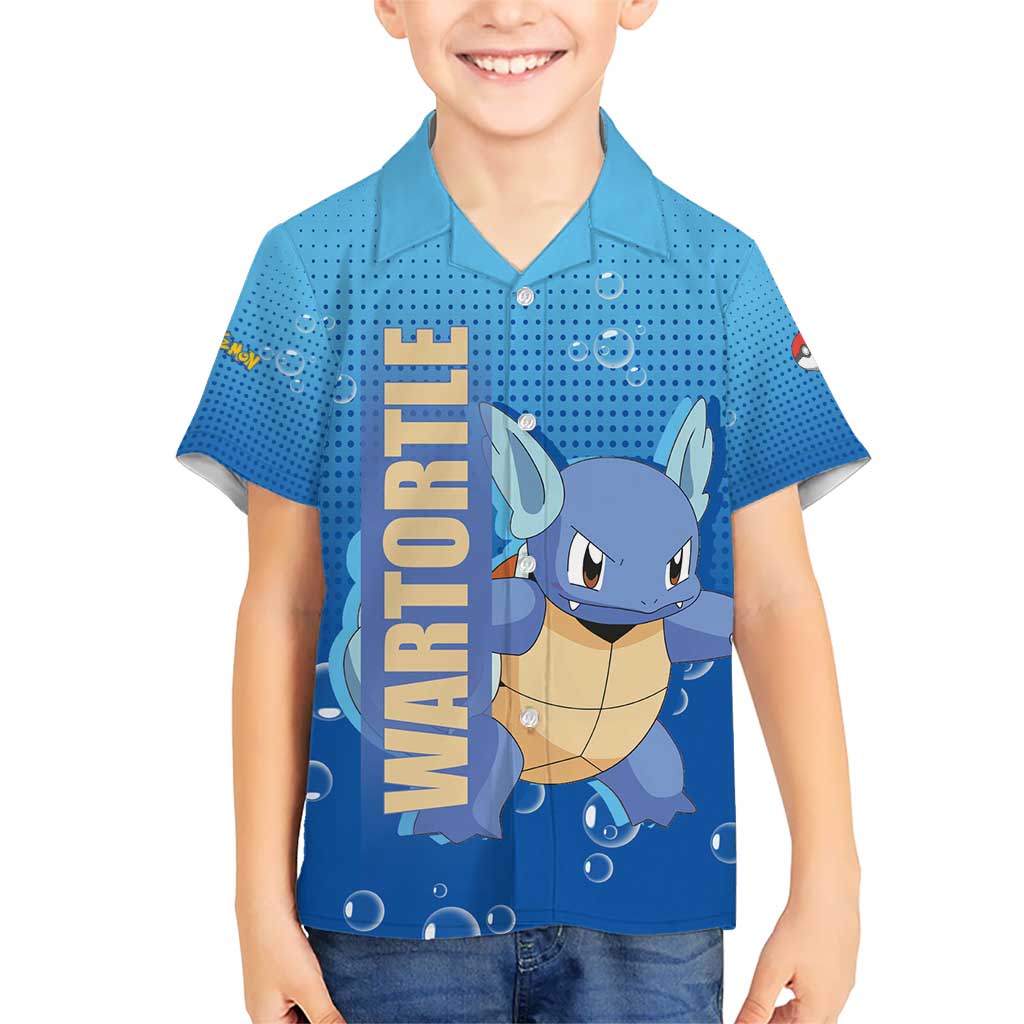 Wartortle Poké Hawaiian Shirt with Water Type Featuring Strong and Playful Design - The Mazicc