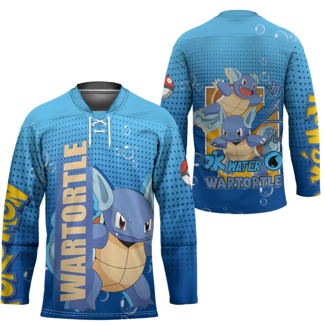 Wartortle Poké Hockey Jersey with Water Type Featuring Strong and Playful Design - The Mazicc