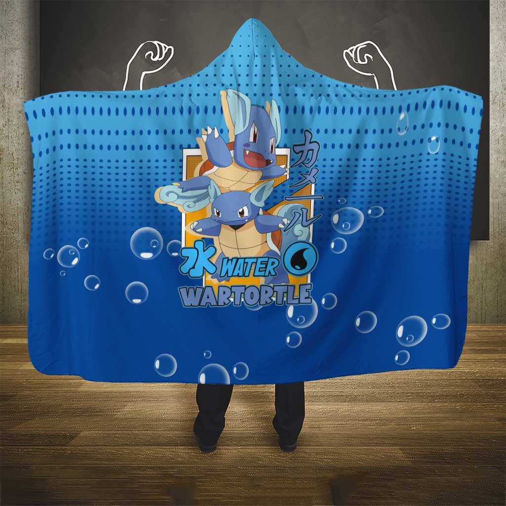 Wartortle Poké Hooded Blanket with Water Type Featuring Strong and Playful Design - The Mazicc