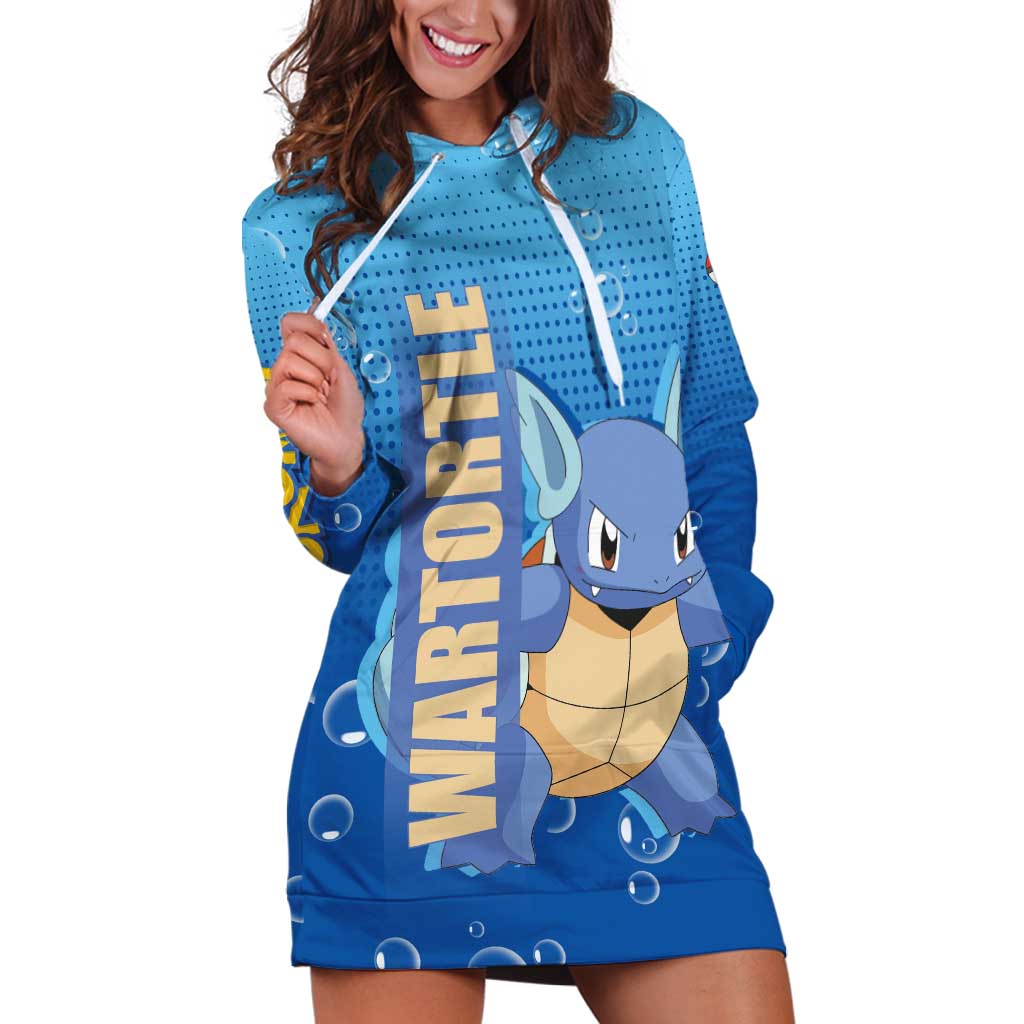 Wartortle Poké Hoodie Dress with Water Type Featuring Strong and Playful Design - The Mazicc
