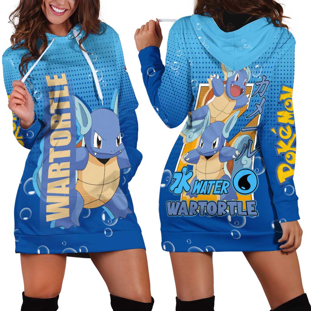 Wartortle Poké Hoodie Dress with Water Type Featuring Strong and Playful Design - The Mazicc
