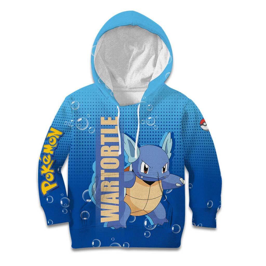 Wartortle Poké Kid Hoodie with Water Type Featuring Strong and Playful Design - The Mazicc