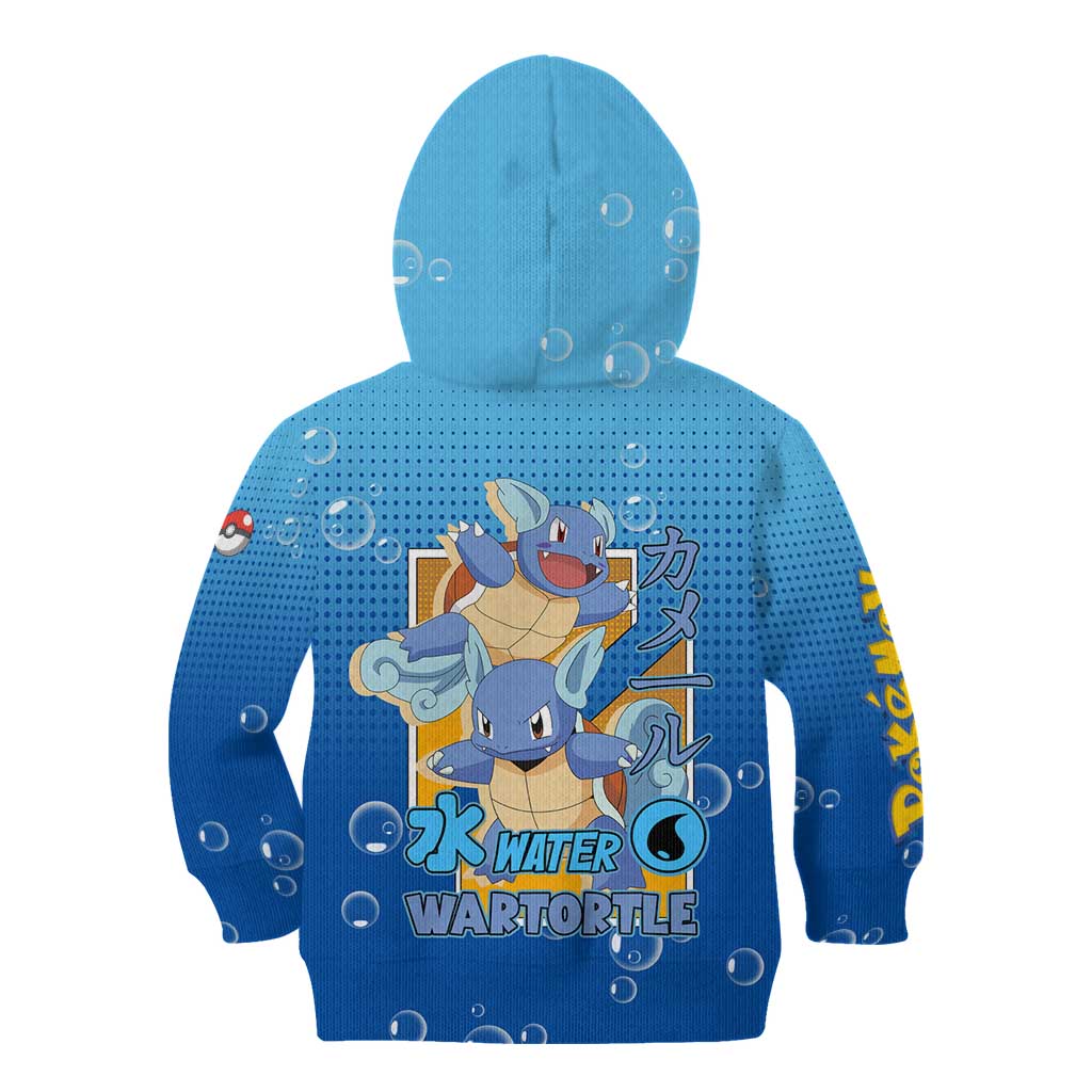 Wartortle Poké Kid Hoodie with Water Type Featuring Strong and Playful Design - The Mazicc