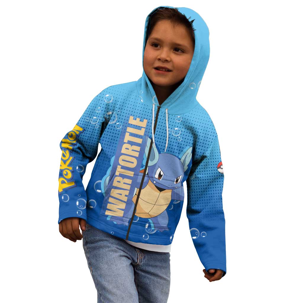 Wartortle Poké Kid Hoodie with Water Type Featuring Strong and Playful Design - The Mazicc