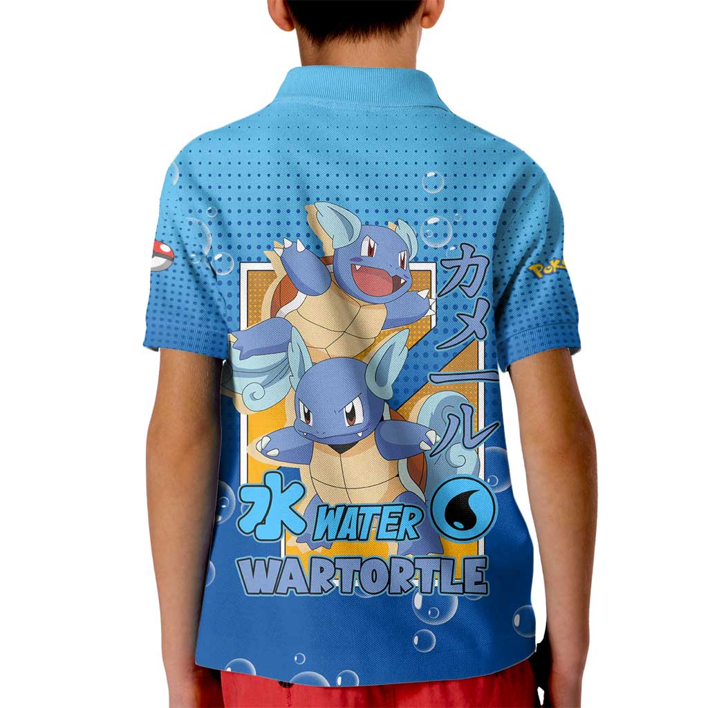 Wartortle Poké Kid Polo Shirt with Water Type Featuring Strong and Playful Design - The Mazicc