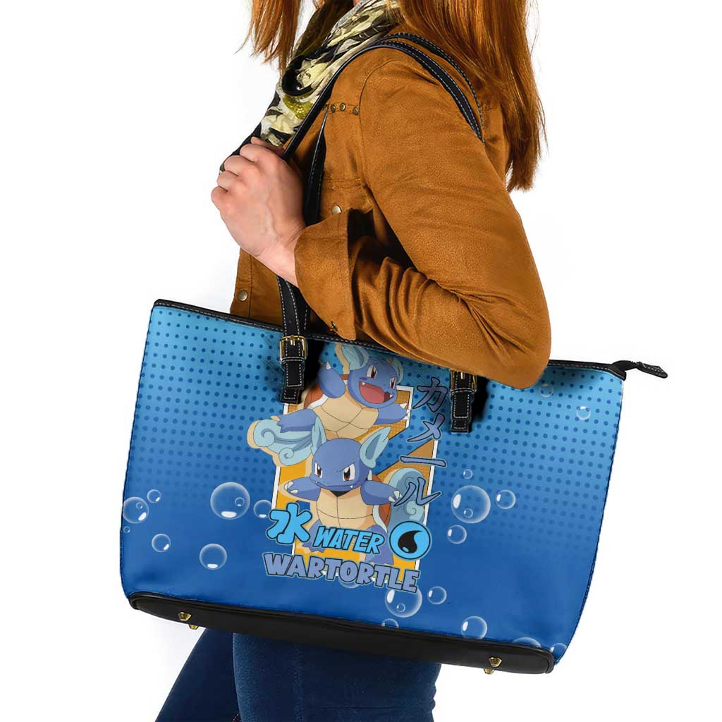 Wartortle Poké Leather Tote Bag with Water Type Featuring Strong and Playful Design - The Mazicc
