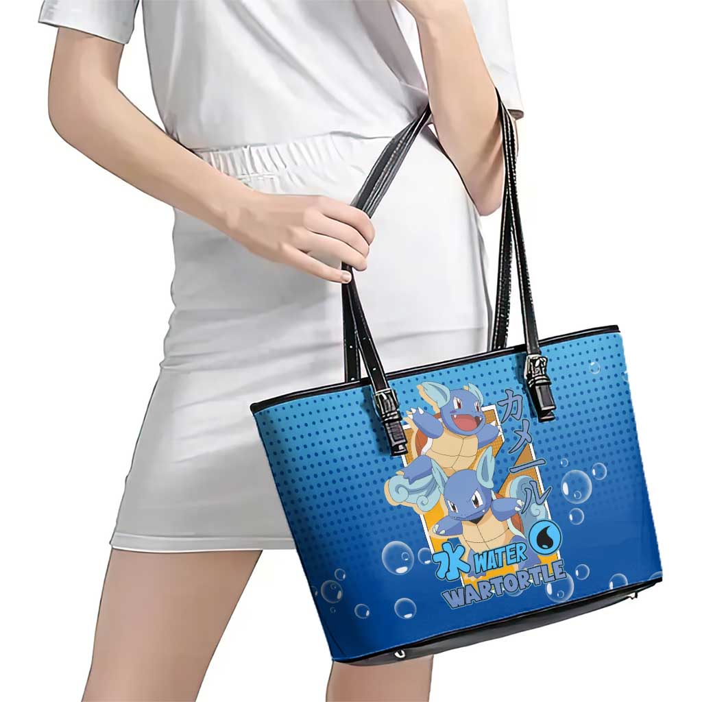 Wartortle Poké Leather Tote Bag with Water Type Featuring Strong and Playful Design - The Mazicc