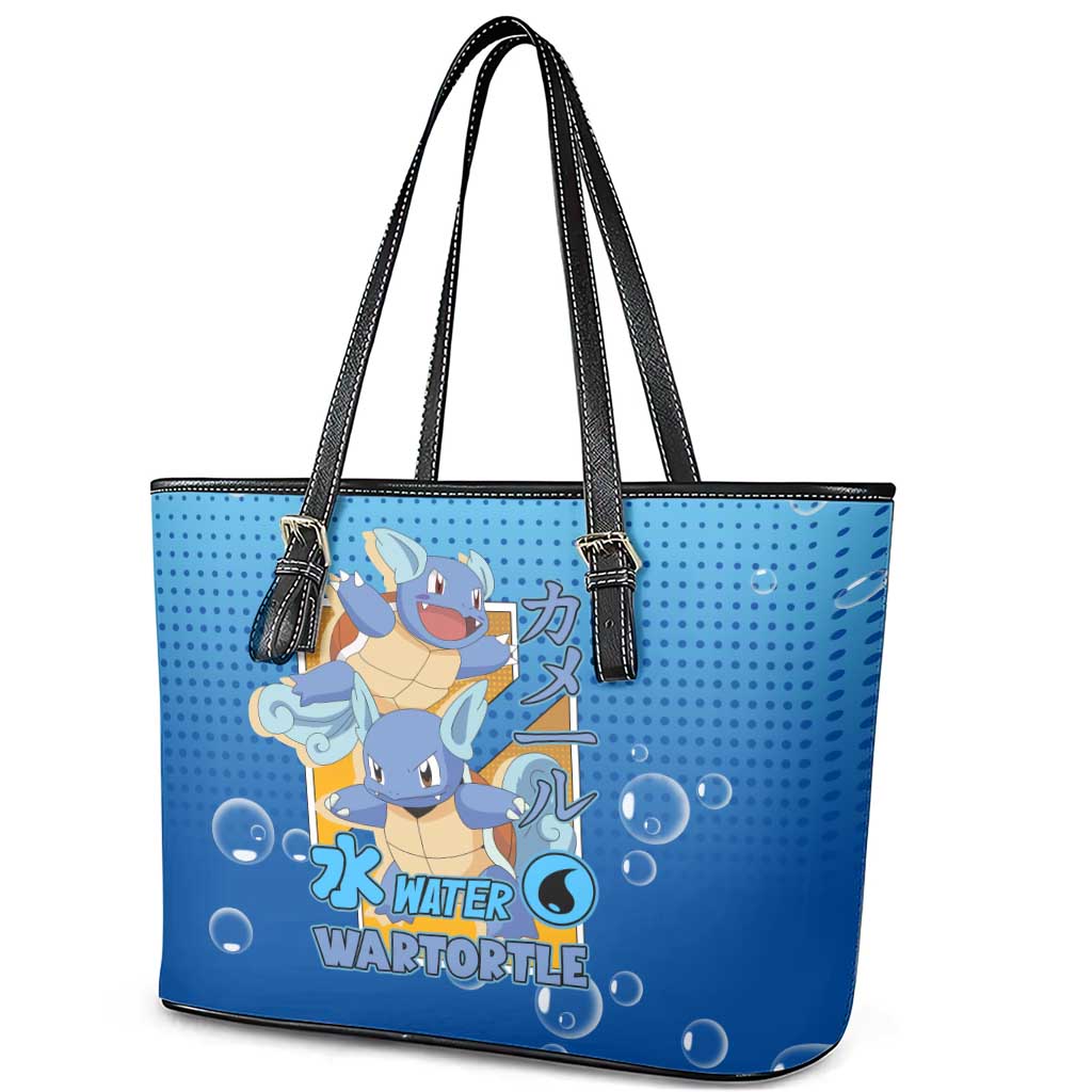 Wartortle Poké Leather Tote Bag with Water Type Featuring Strong and Playful Design - The Mazicc