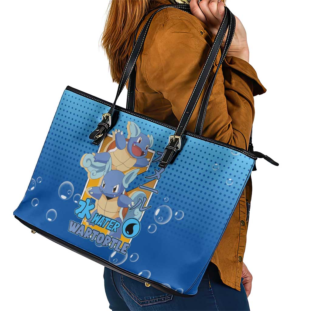 Wartortle Poké Leather Tote Bag with Water Type Featuring Strong and Playful Design - The Mazicc