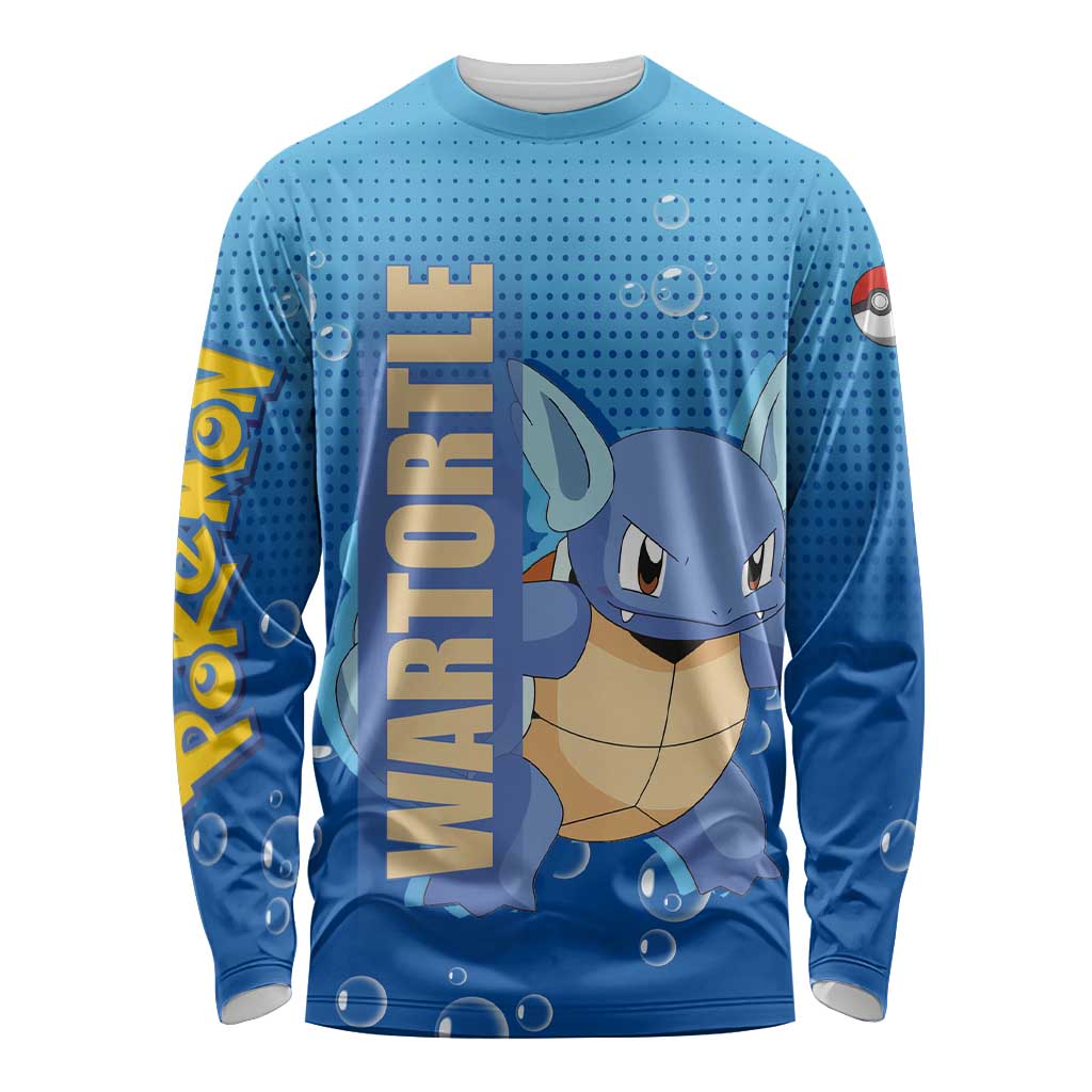 Wartortle Poké Long Sleeve Shirt with Water Type Featuring Strong and Playful Design - The Mazicc