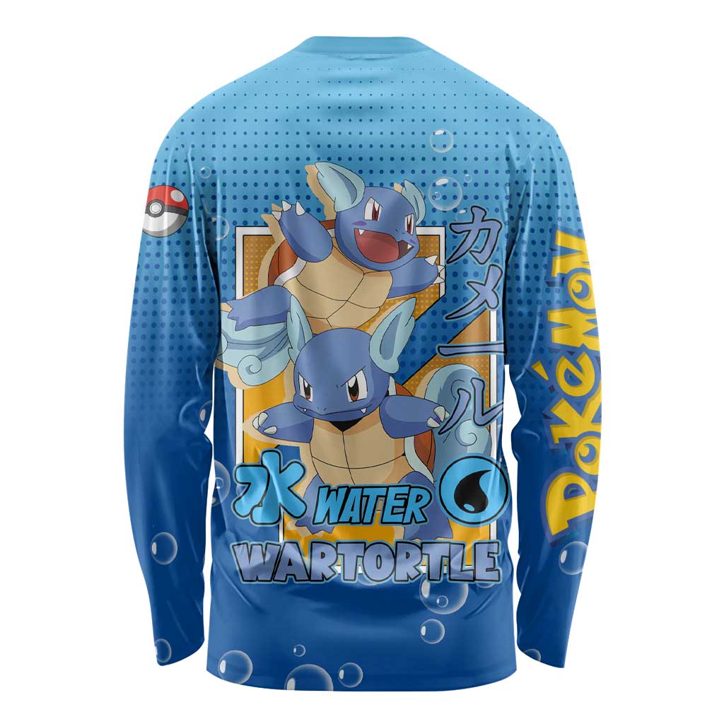 Wartortle Poké Long Sleeve Shirt with Water Type Featuring Strong and Playful Design - The Mazicc
