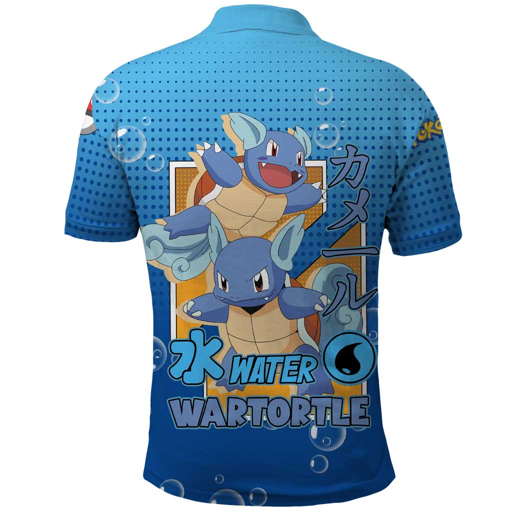 Wartortle Poké Polo Shirt with Water Type Featuring Strong and Playful Design - The Mazicc