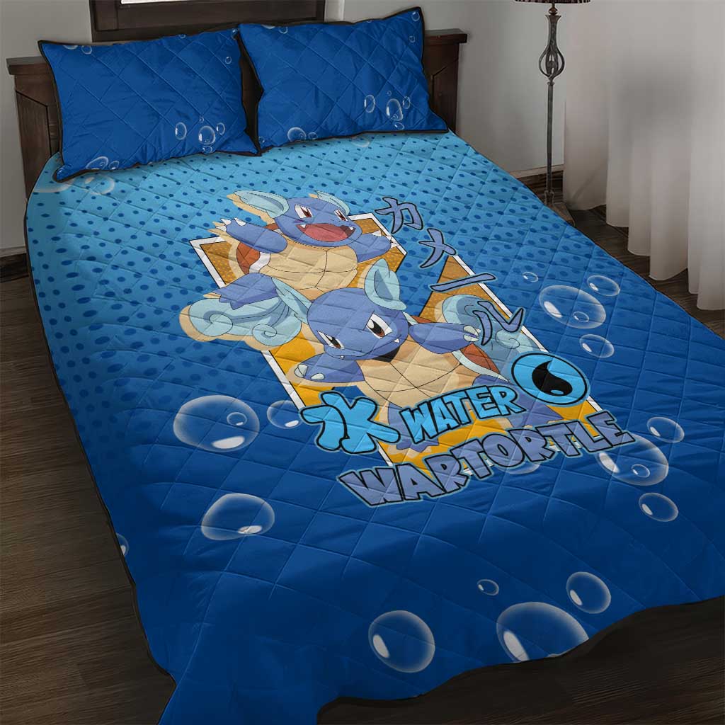 Wartortle Poké Quilt Bed Set with Water Type Featuring Strong and Playful Design - The Mazicc