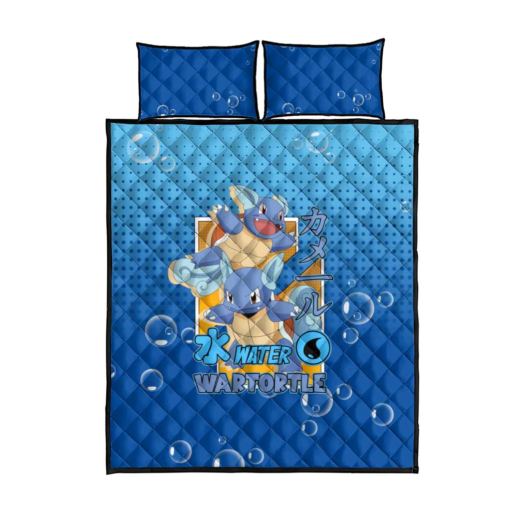 Wartortle Poké Quilt Bed Set with Water Type Featuring Strong and Playful Design - The Mazicc