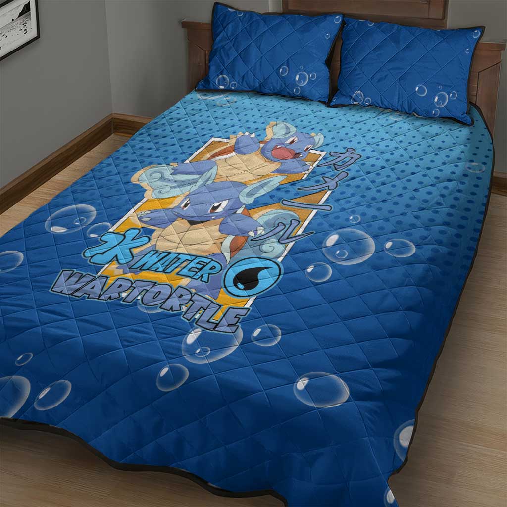 Wartortle Poké Quilt Bed Set with Water Type Featuring Strong and Playful Design - The Mazicc
