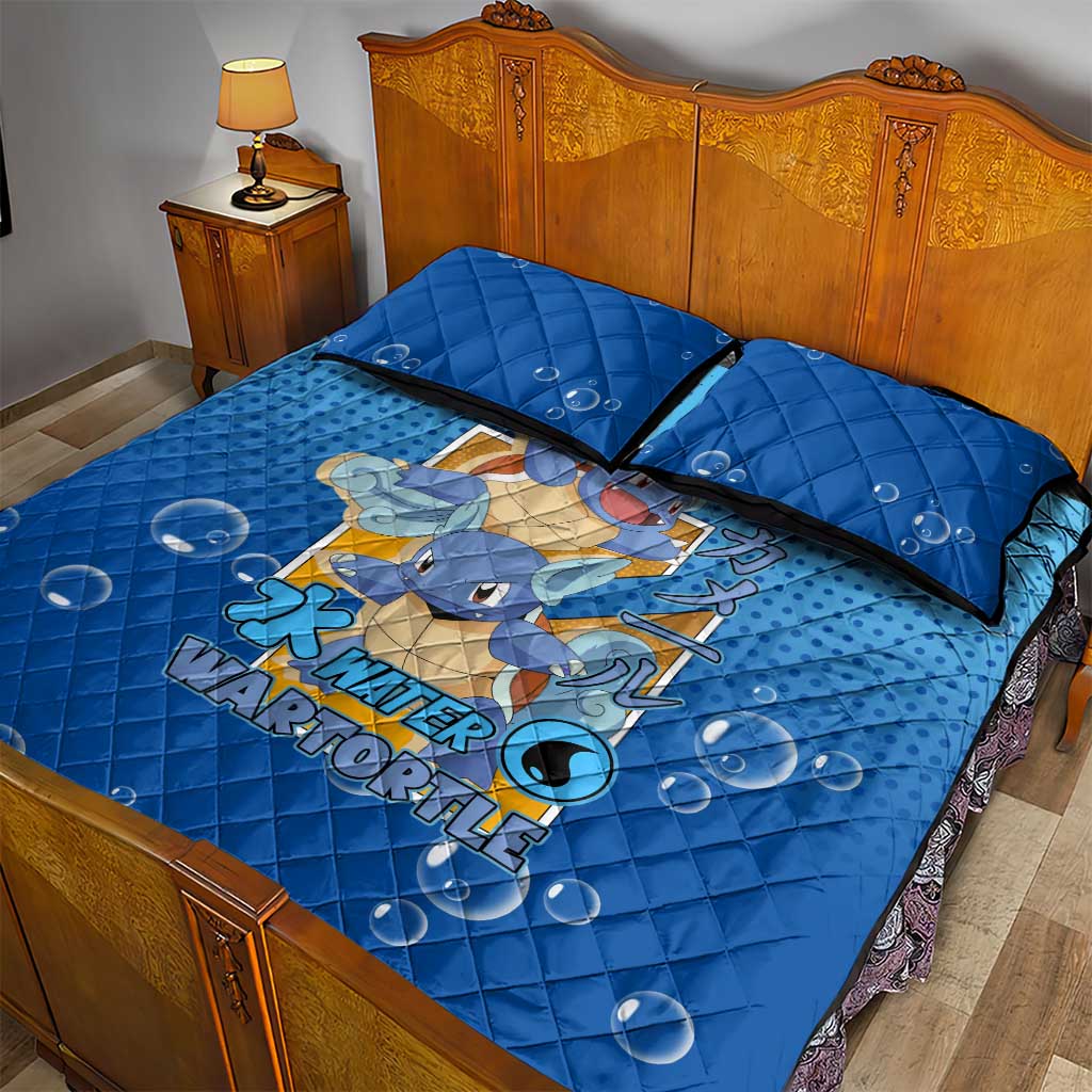 Wartortle Poké Quilt Bed Set with Water Type Featuring Strong and Playful Design - The Mazicc