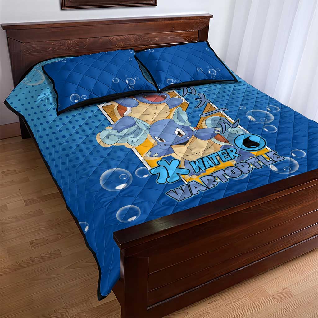 Wartortle Poké Quilt Bed Set with Water Type Featuring Strong and Playful Design - The Mazicc