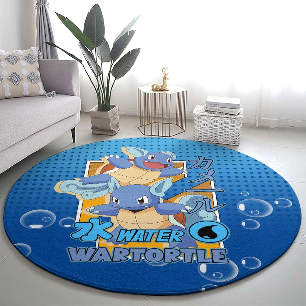 Wartortle Poké Round Carpet with Water Type Featuring Strong and Playful Design - The Mazicc