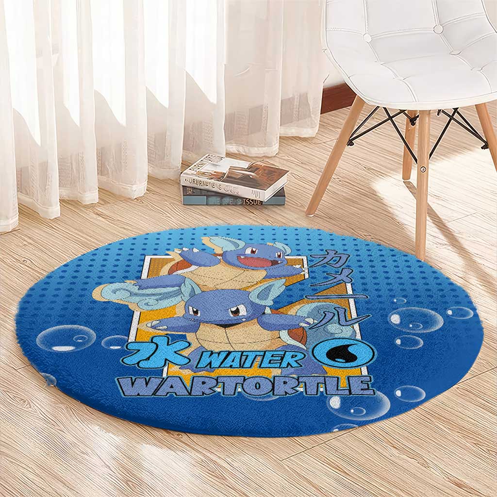 Wartortle Poké Round Carpet with Water Type Featuring Strong and Playful Design - The Mazicc