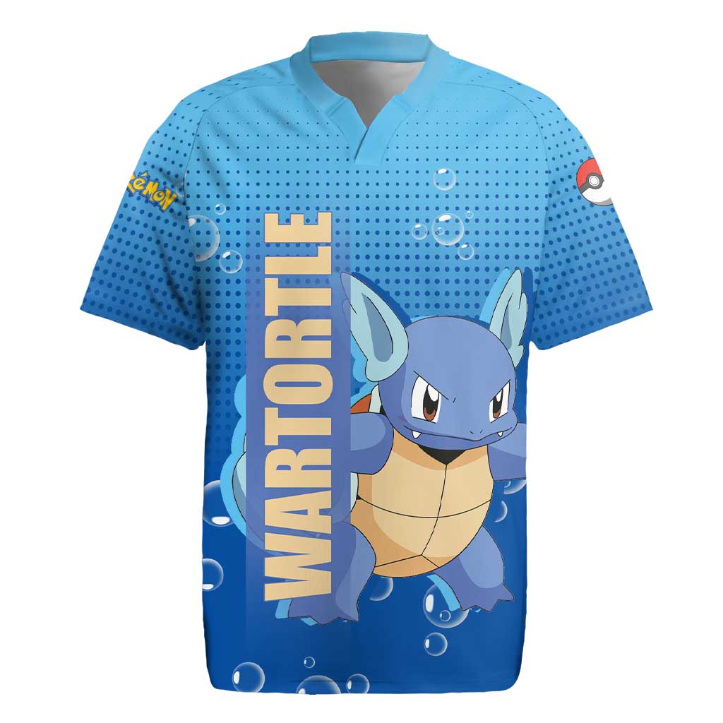Wartortle Poké Rugby Jersey with Water Type Featuring Strong and Playful Design - The Mazicc