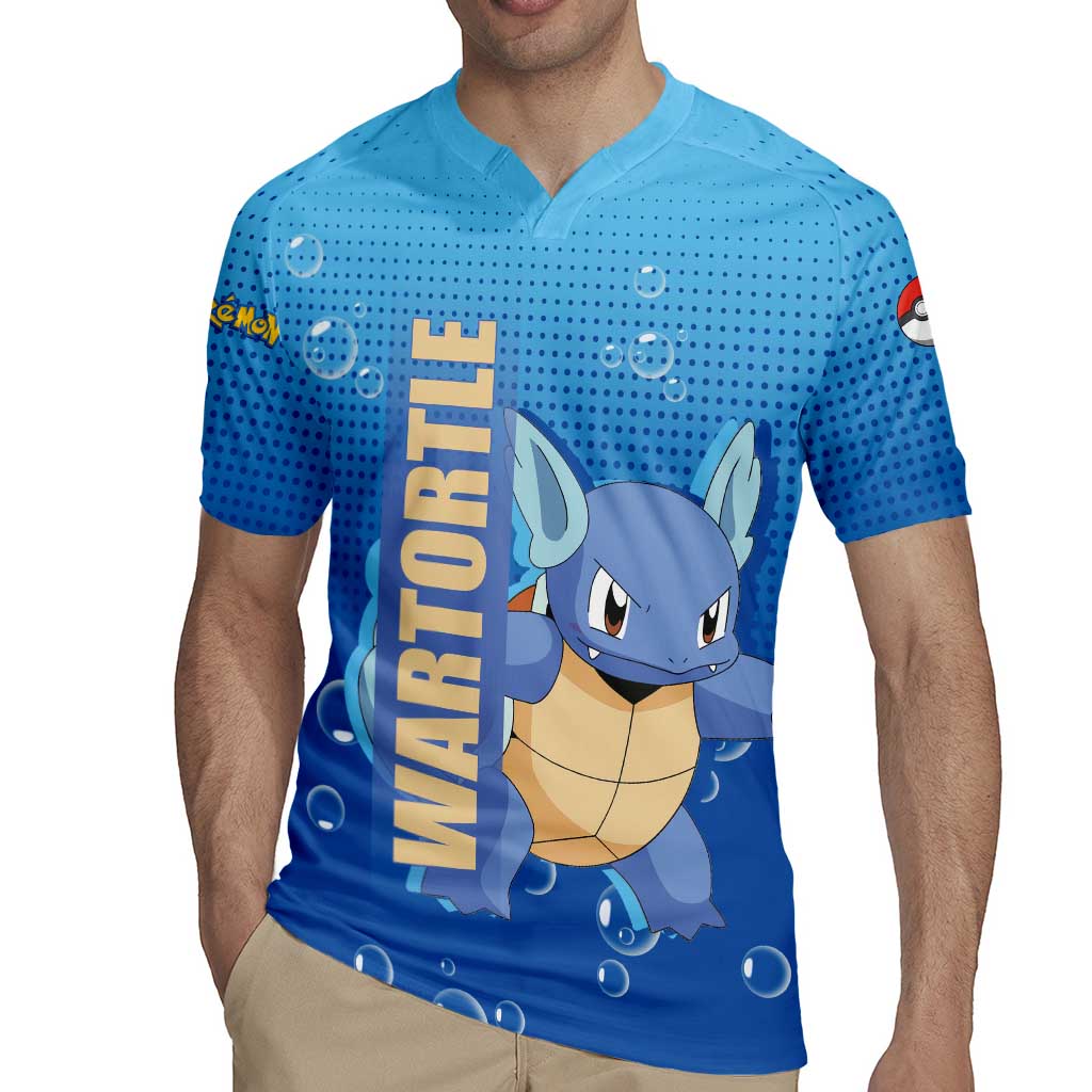 Wartortle Poké Rugby Jersey with Water Type Featuring Strong and Playful Design - The Mazicc
