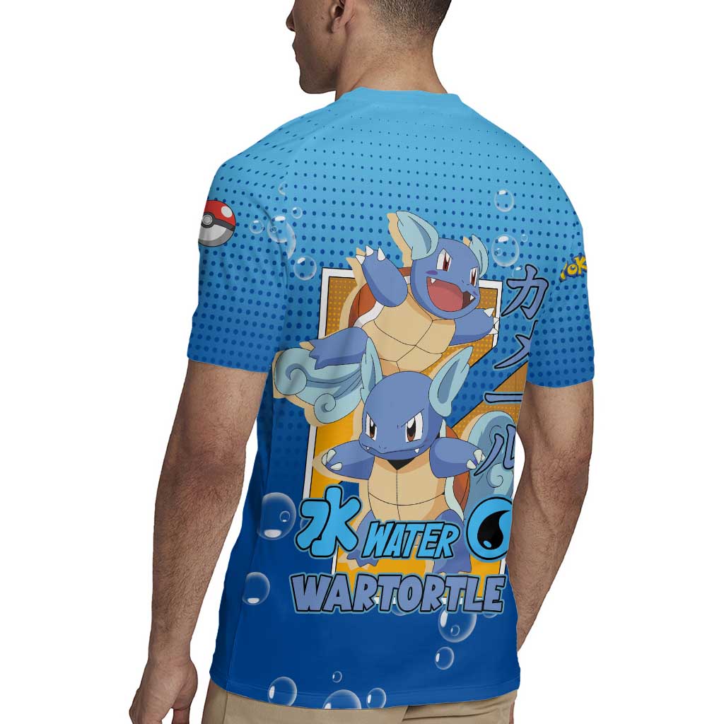 Wartortle Poké Rugby Jersey with Water Type Featuring Strong and Playful Design - The Mazicc