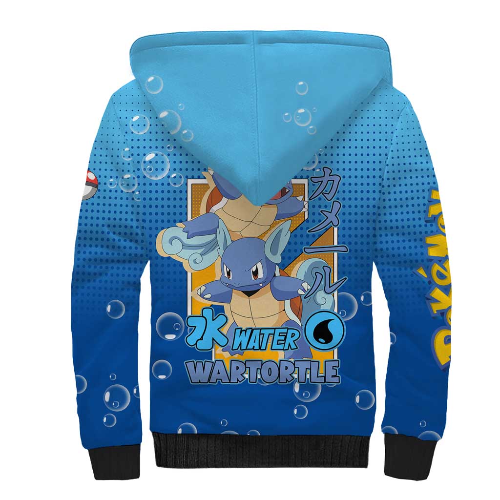 Wartortle Poké Sherpa Hoodie with Water Type Featuring Strong and Playful Design - The Mazicc