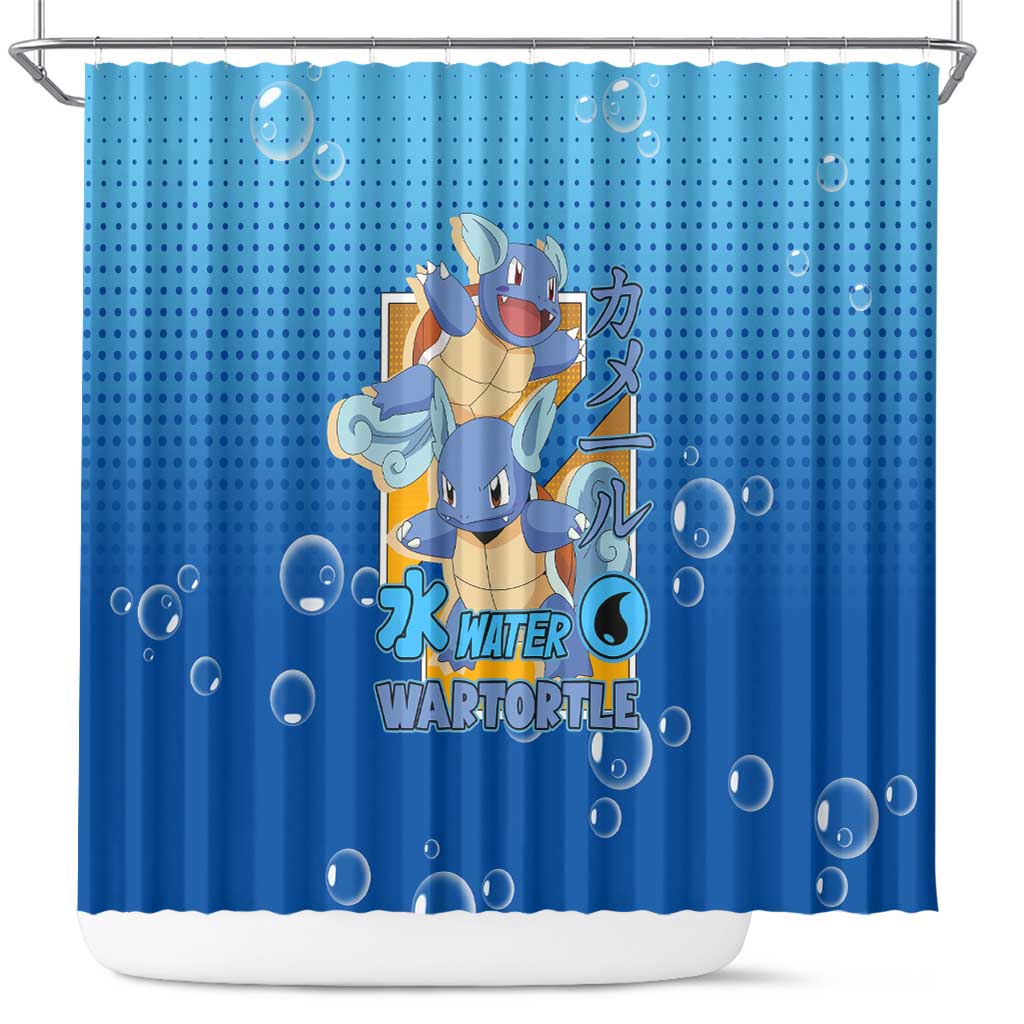 Wartortle Poké Shower Curtain with Water Type Featuring Strong and Playful Design - The Mazicc