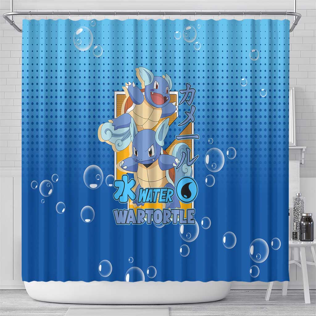 Wartortle Poké Shower Curtain with Water Type Featuring Strong and Playful Design - The Mazicc