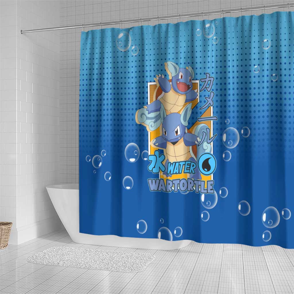 Wartortle Poké Shower Curtain with Water Type Featuring Strong and Playful Design - The Mazicc