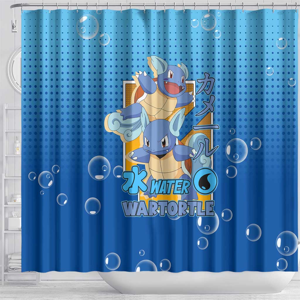 Wartortle Poké Shower Curtain with Water Type Featuring Strong and Playful Design - The Mazicc