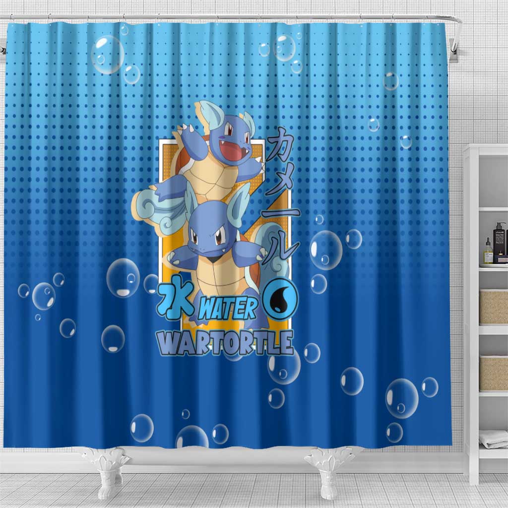 Wartortle Poké Shower Curtain with Water Type Featuring Strong and Playful Design - The Mazicc
