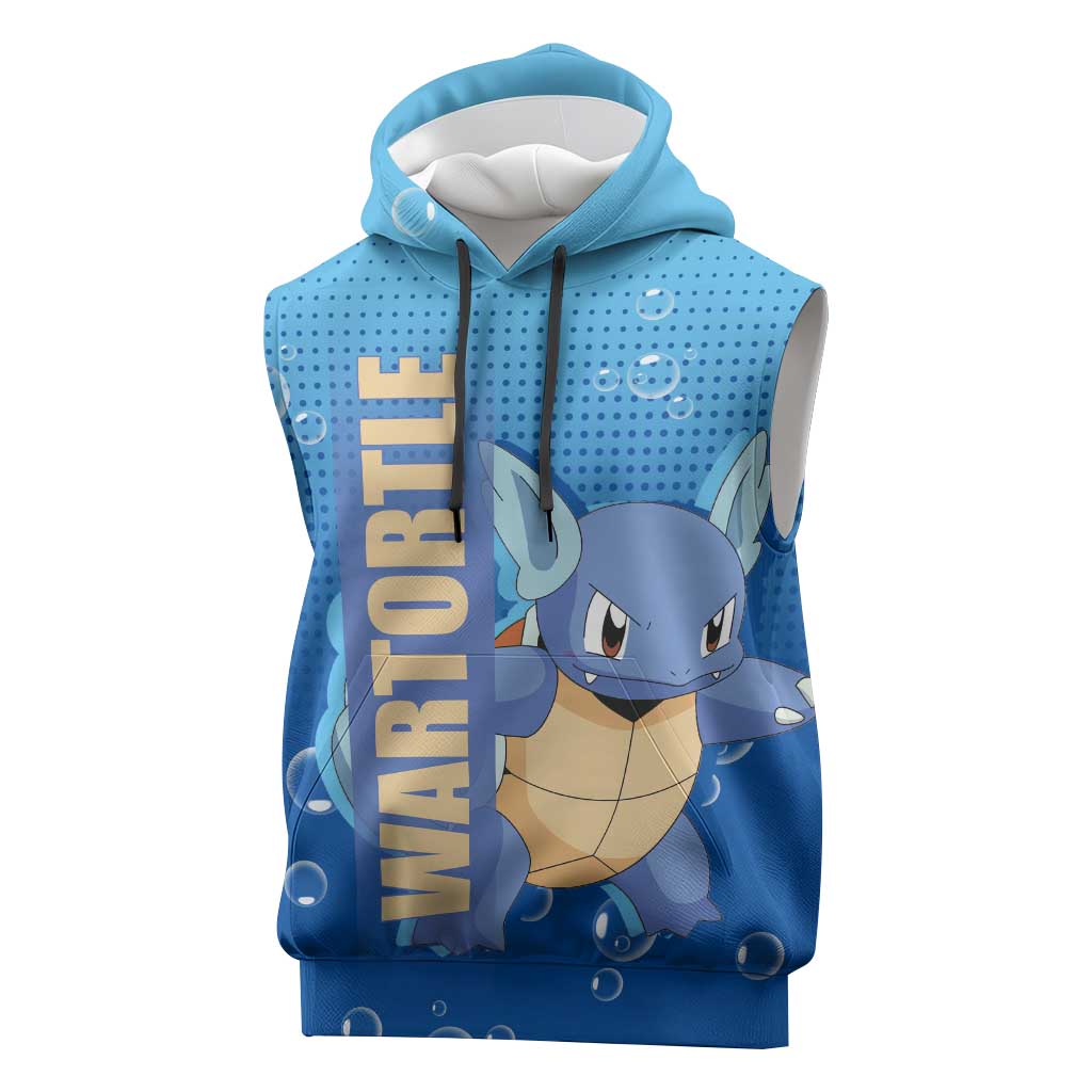 Wartortle Poké Sleeveless Hoodie with Water Type Featuring Strong and Playful Design - The Mazicc