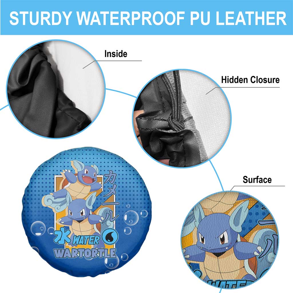 Wartortle Poké Spare Tire Cover with Water Type Featuring Strong and Playful Design - The Mazicc