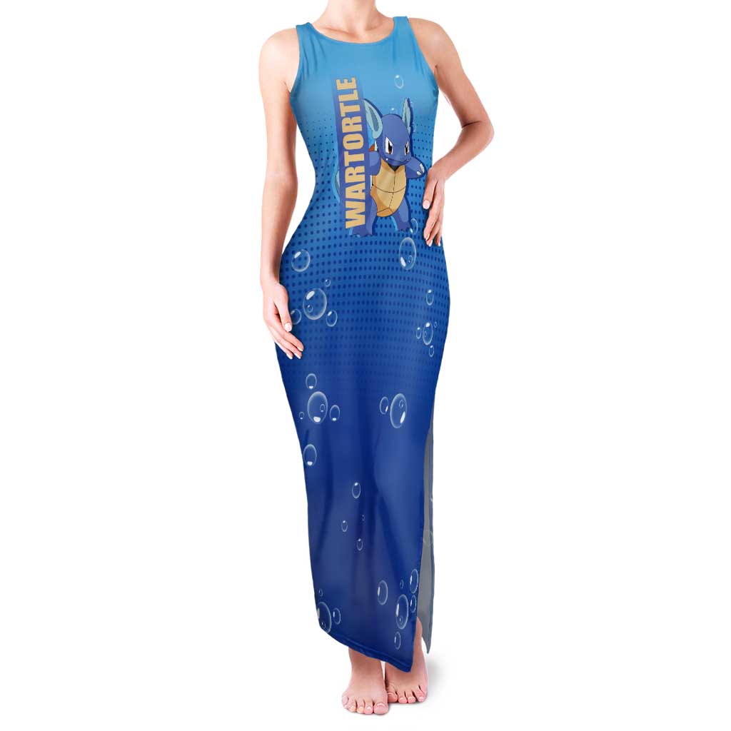 Wartortle Poké Tank Maxi Dress with Water Type Featuring Strong and Playful Design - The Mazicc