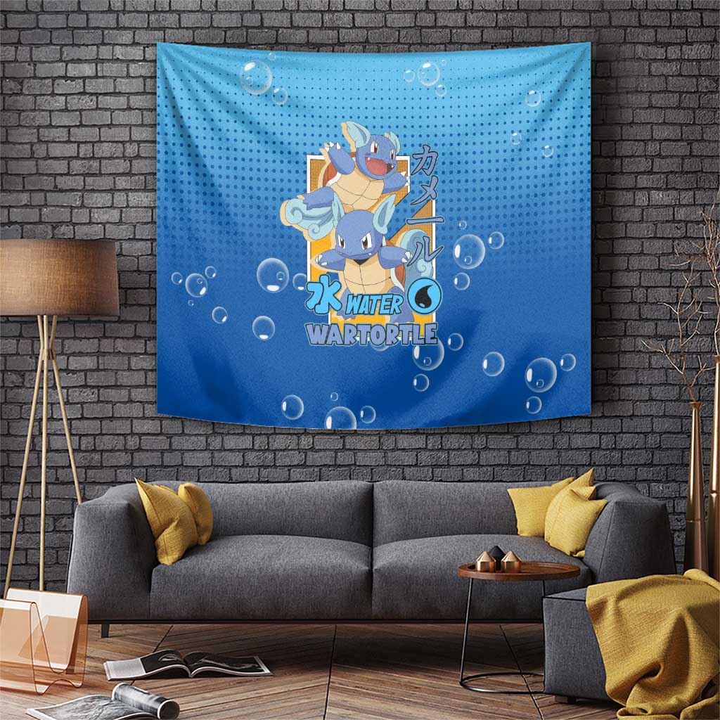 Wartortle Poké Tapestry with Water Type Featuring Strong and Playful Design - The Mazicc