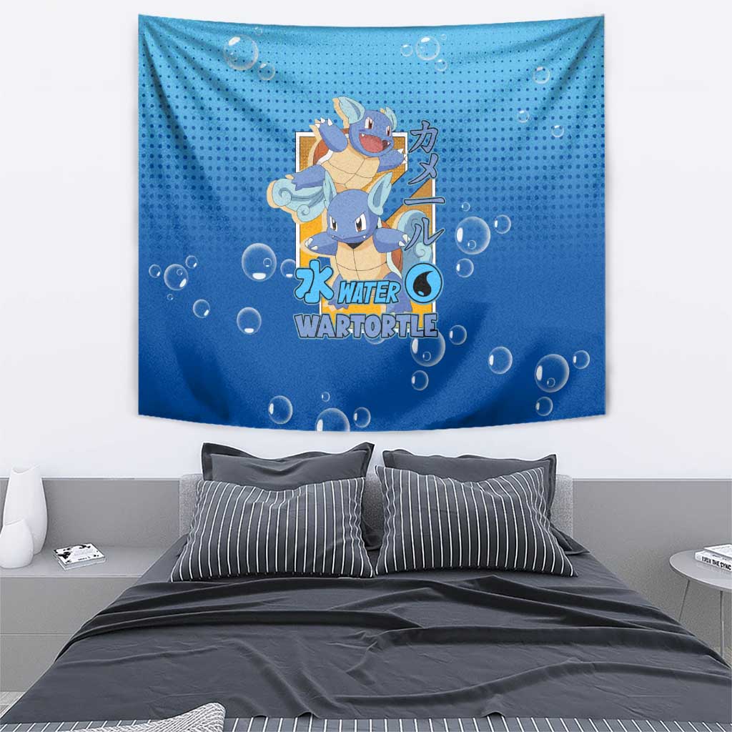 Wartortle Poké Tapestry with Water Type Featuring Strong and Playful Design - The Mazicc