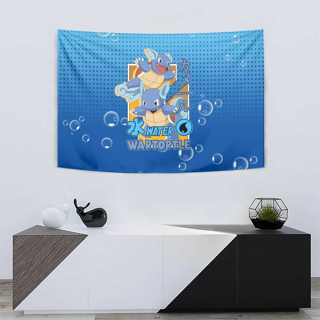 Wartortle Poké Tapestry with Water Type Featuring Strong and Playful Design - The Mazicc