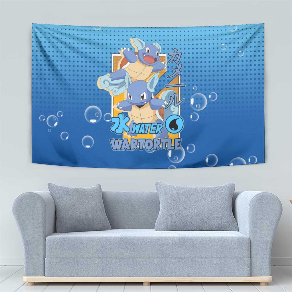 Wartortle Poké Tapestry with Water Type Featuring Strong and Playful Design - The Mazicc