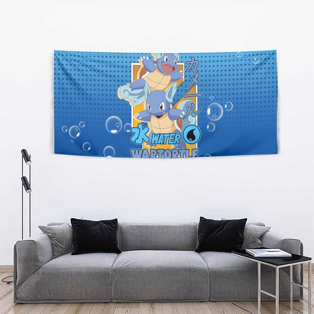 Wartortle Poké Tapestry with Water Type Featuring Strong and Playful Design - The Mazicc