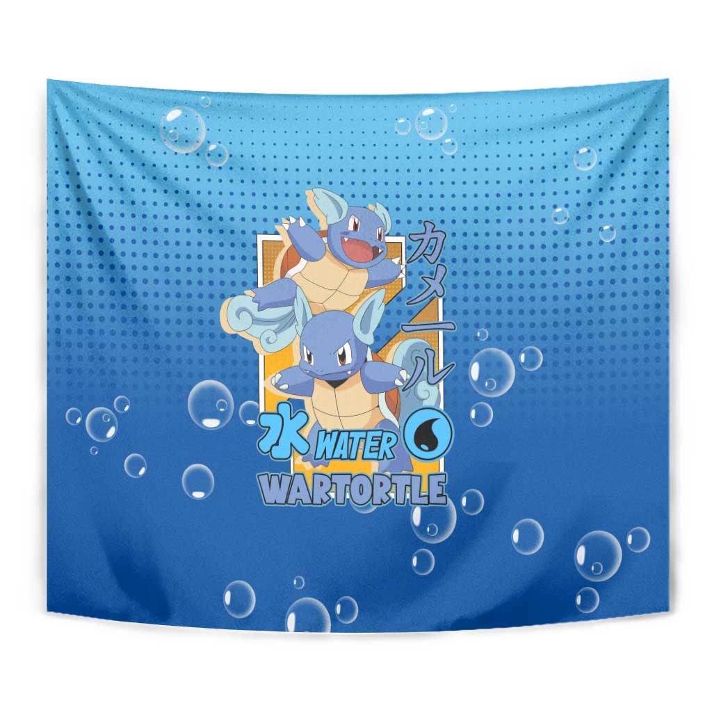 Wartortle Poké Tapestry with Water Type Featuring Strong and Playful Design - The Mazicc