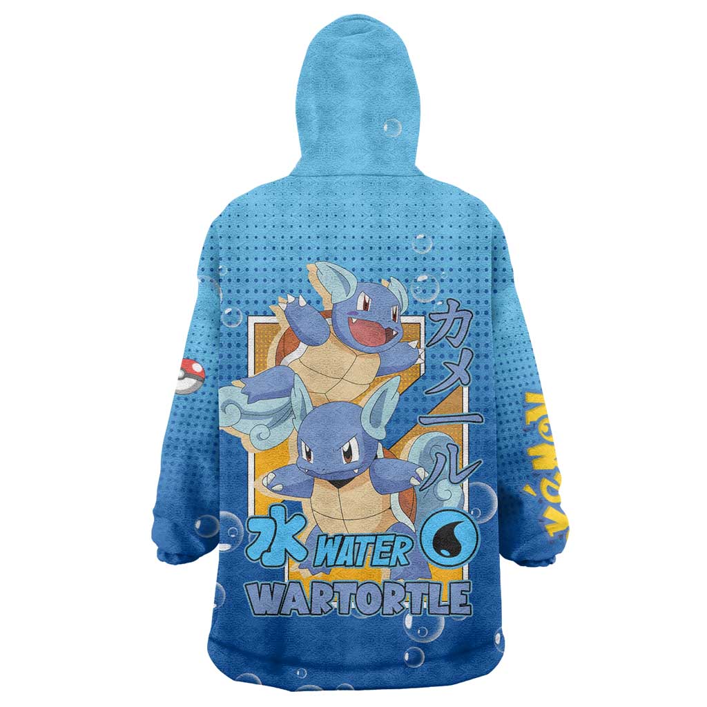 Wartortle Poké Wearable Blanket Hoodie with Water Type Featuring Strong and Playful Design - The Mazicc