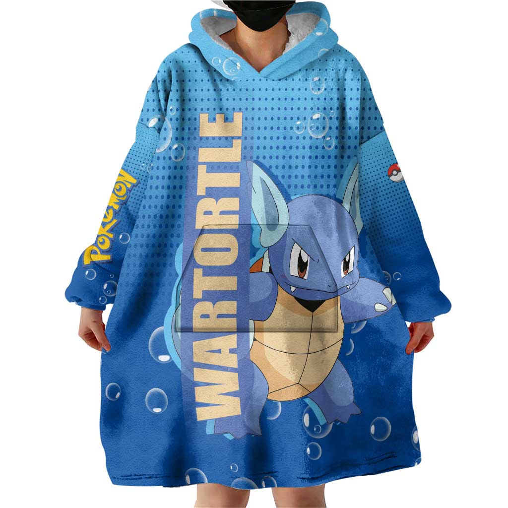 Wartortle Poké Wearable Blanket Hoodie with Water Type Featuring Strong and Playful Design - The Mazicc